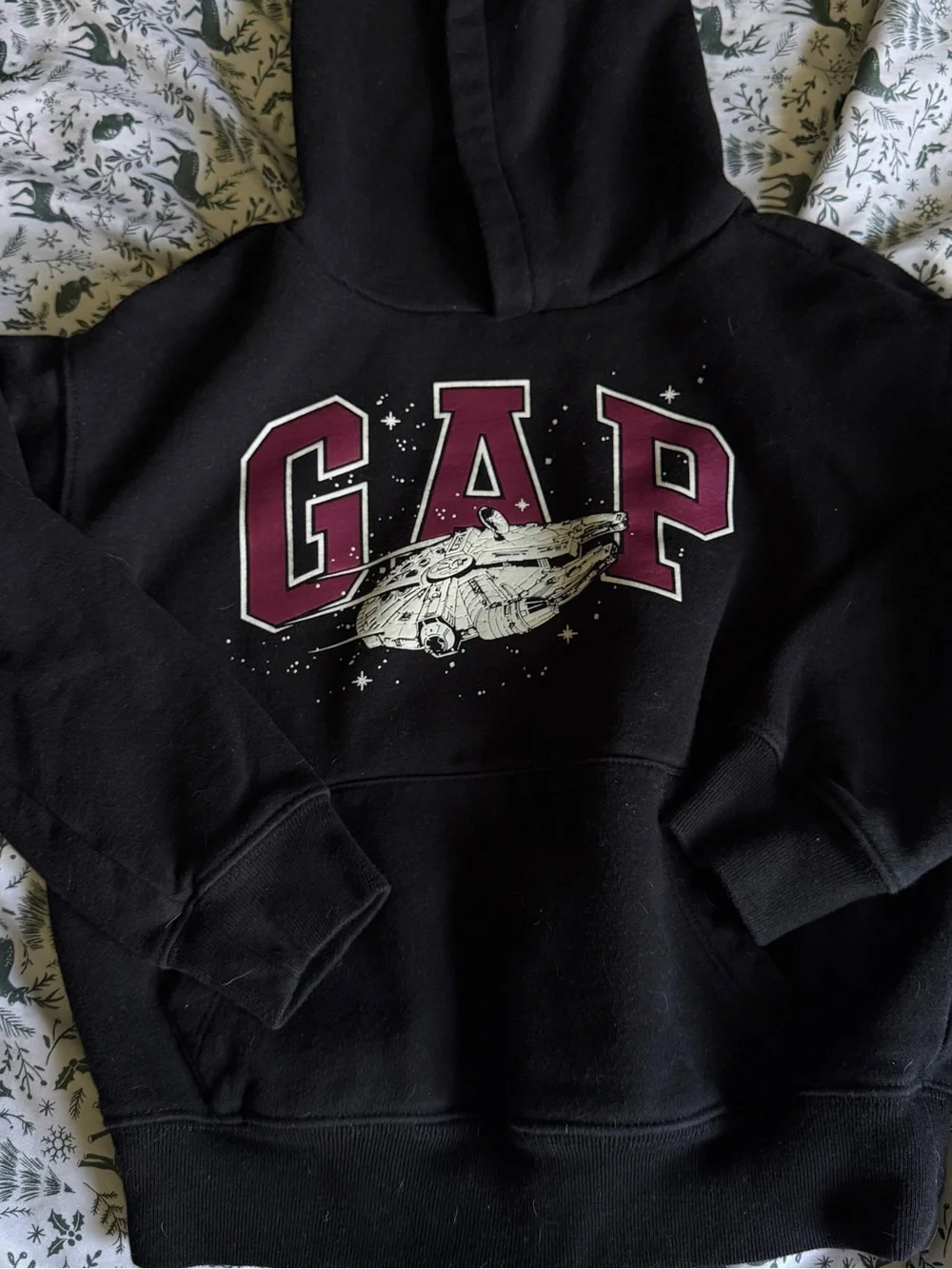 GAP x Starwars Black Hoodie with Maroon Logo